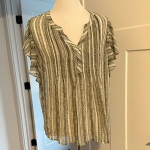 Liverpool Green and Cream Striped Blouse
